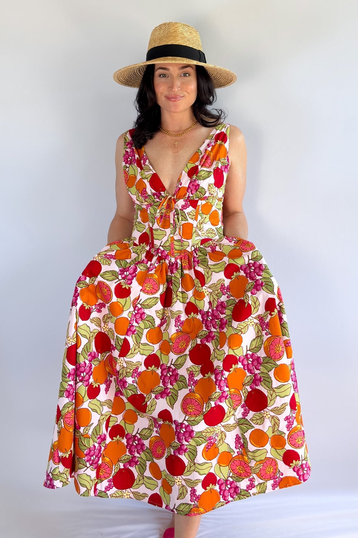 Midi Length Cotton Summer Dresses | Corset Dress - Women&#39;s Dresses - Blooming Daily