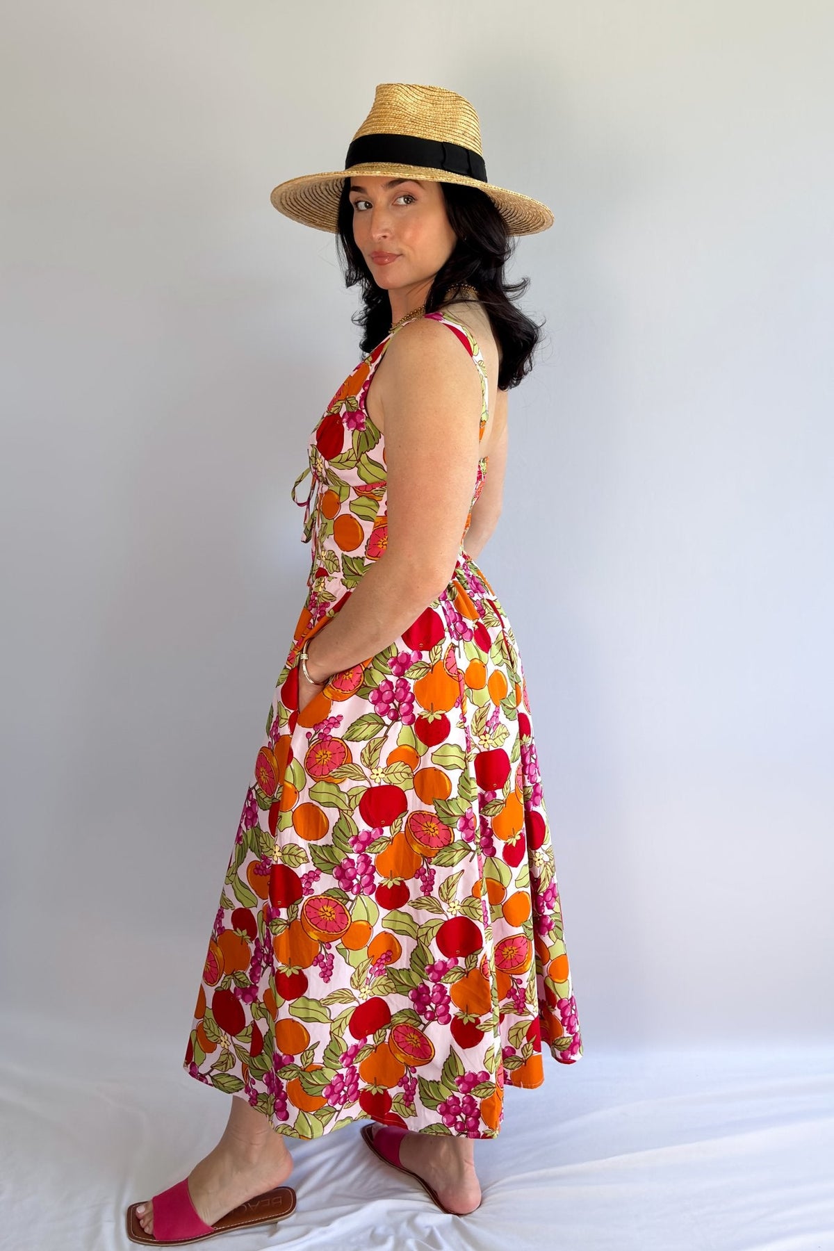 Midi Length Cotton Summer Dresses | Corset Dress - Women&#39;s Dresses - Blooming Daily