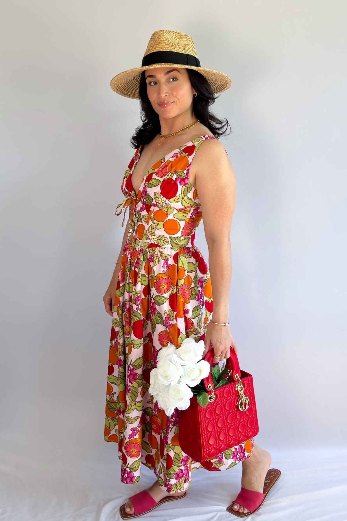 Midi Length Cotton Summer Dresses | Corset Dress - Women&#39;s Dresses - Blooming Daily