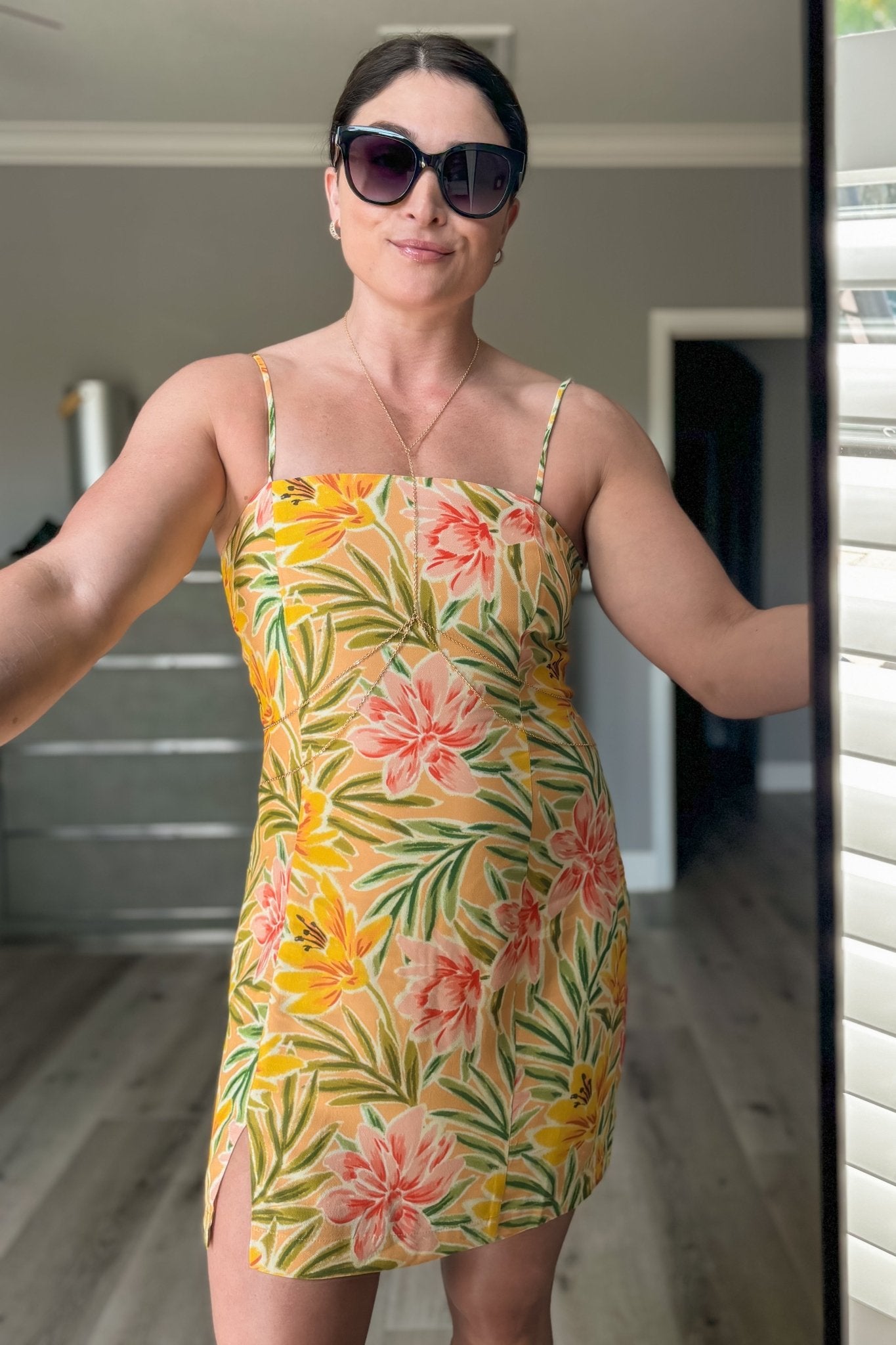 Mini Women's Summer Dresses | Tan Multi - Women's Dresses - Blooming Daily