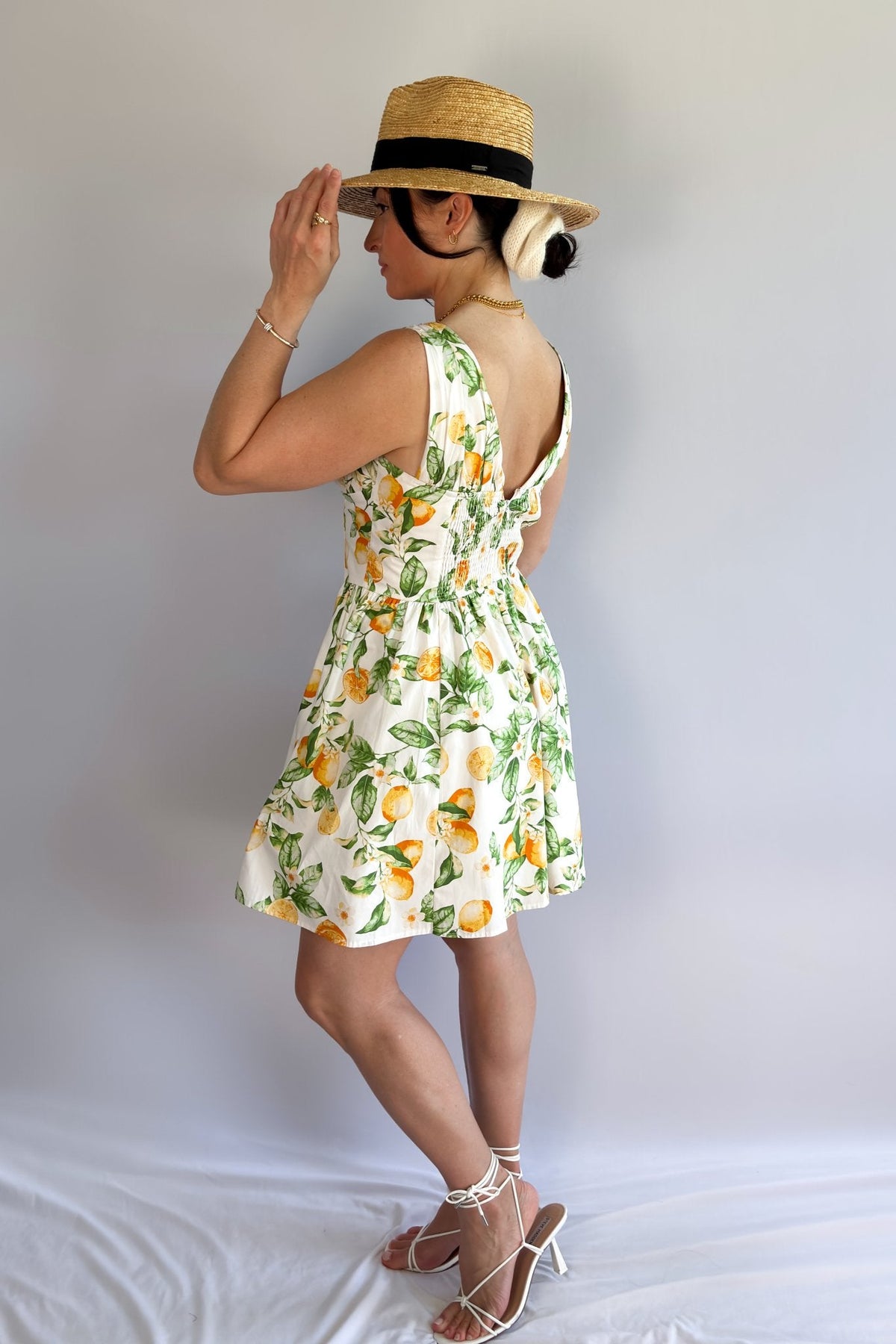 Picnic Print | Low Cut Bodice | Cotton Mini Dress - Women&#39;s Dresses - Blooming Daily