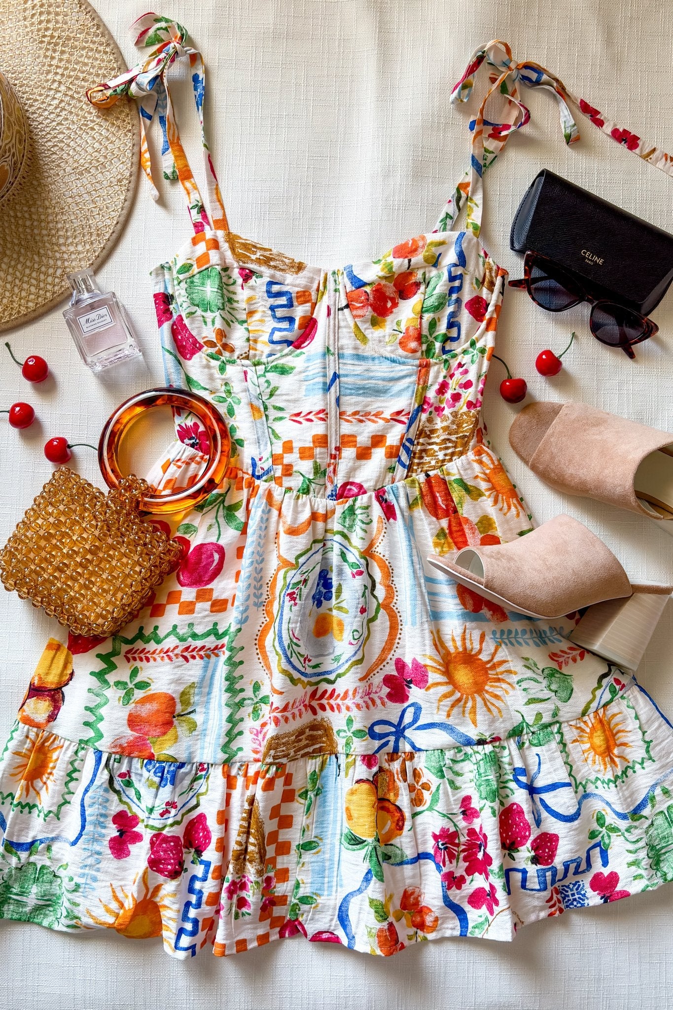 Picnic Print Corset Mini Dress - FINAL SALE M Picnic Print Corset Mini Dress - FINAL SALE M