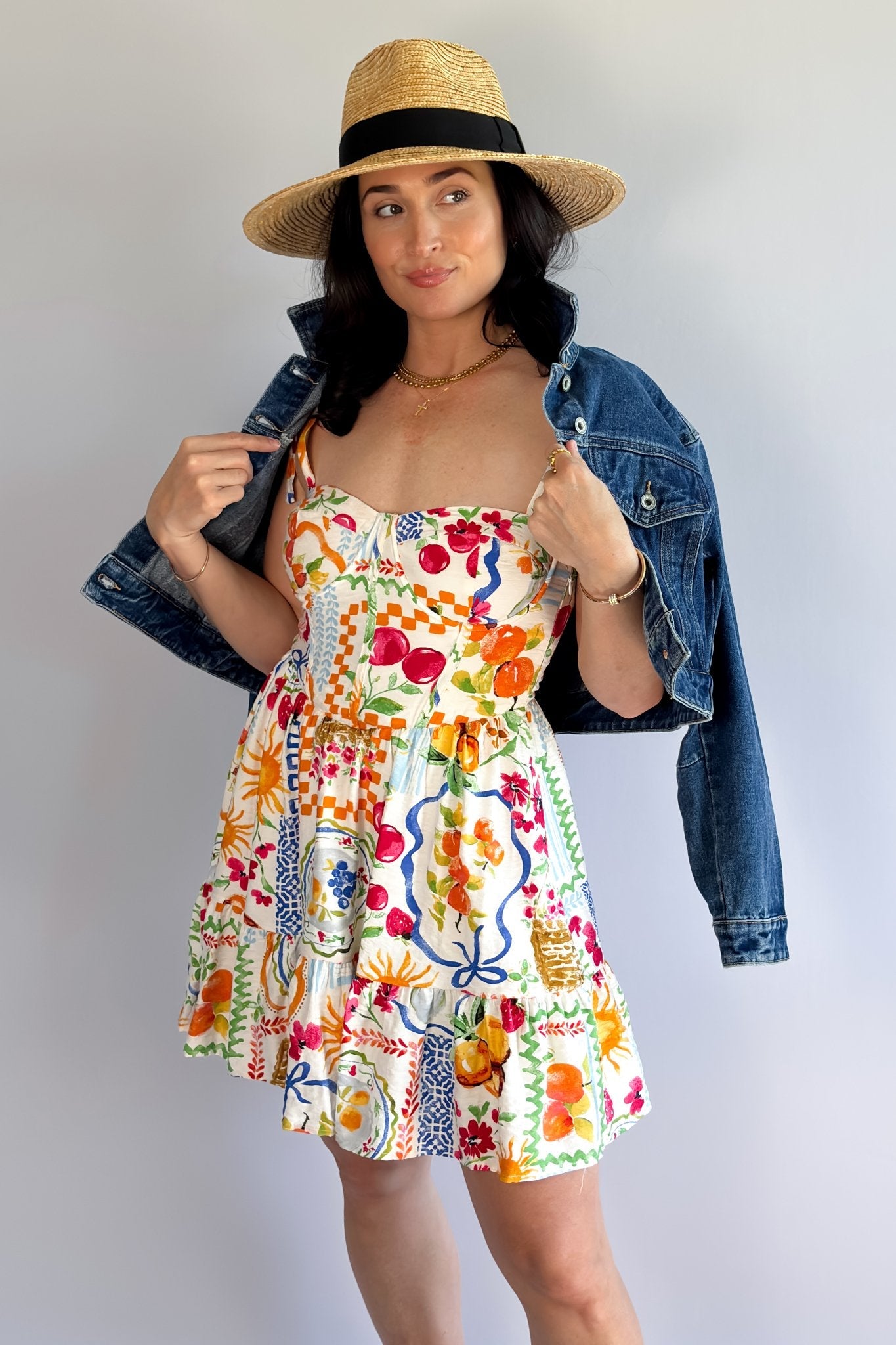 Picnic Print Corset Mini Dress Picnic Print Corset Mini Dress