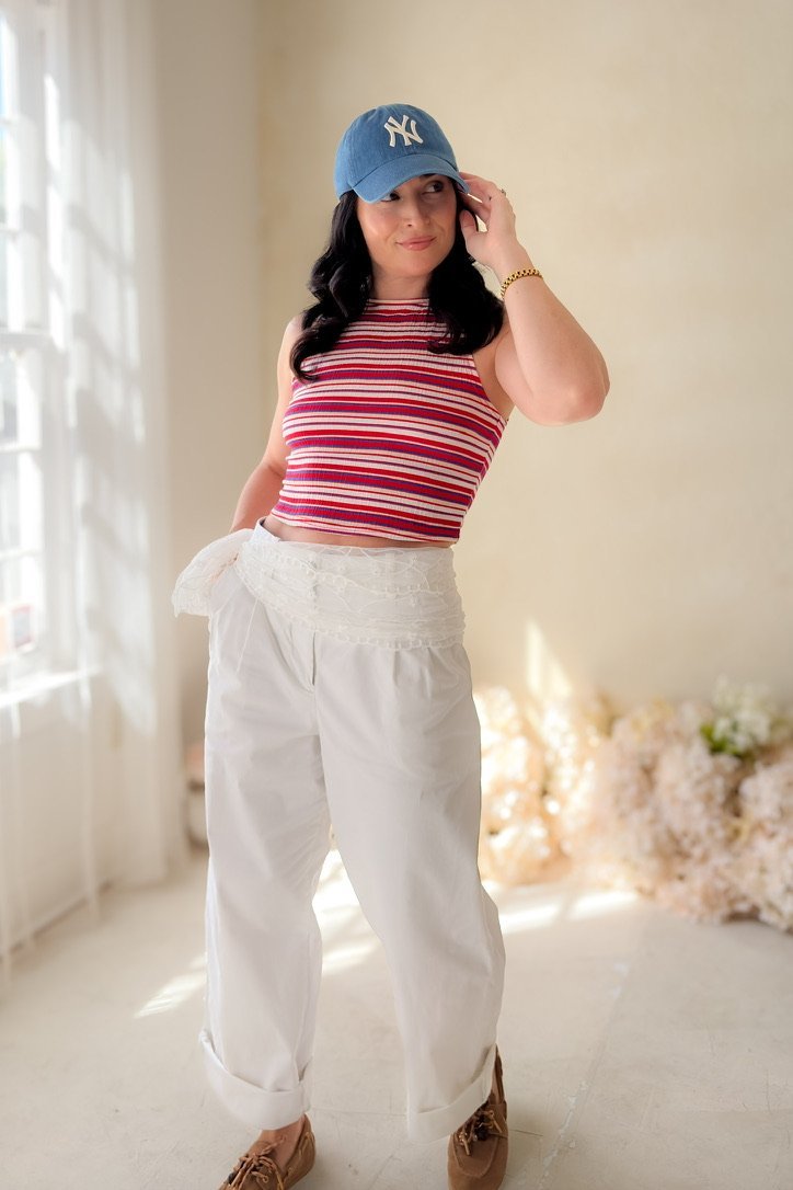 Red Blue Striped Knit Tank Top Women - Women's Shirts & Tops - Blooming Daily
