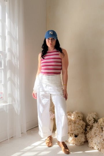 Red Blue Striped Knit Tank Top Women - Women's Shirts & Tops - Blooming Daily