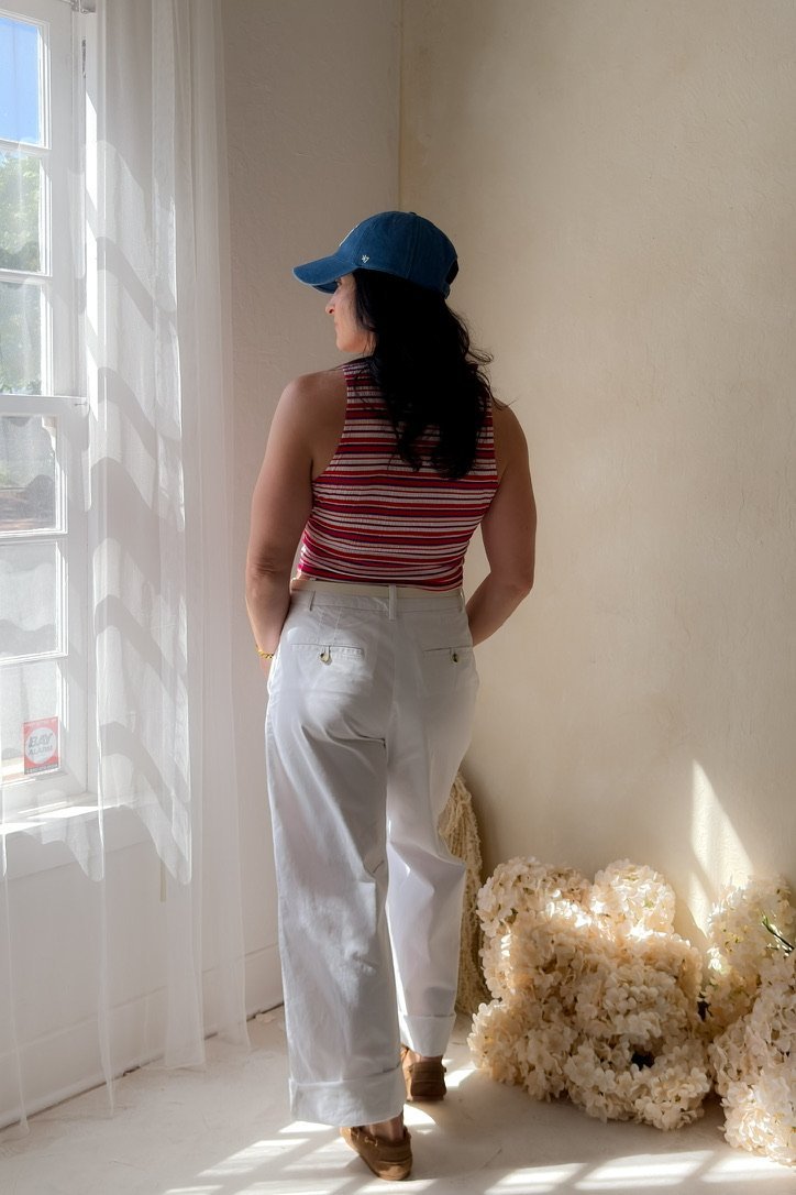 Red Blue Striped Knit Tank Top Women - Women's Shirts & Tops - Blooming Daily
