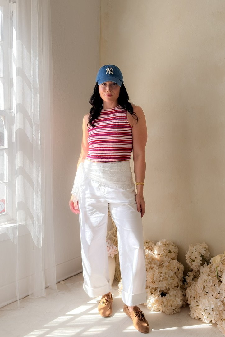 Red Blue Striped Knit Tank Top Women - Women's Shirts & Tops - Blooming Daily
