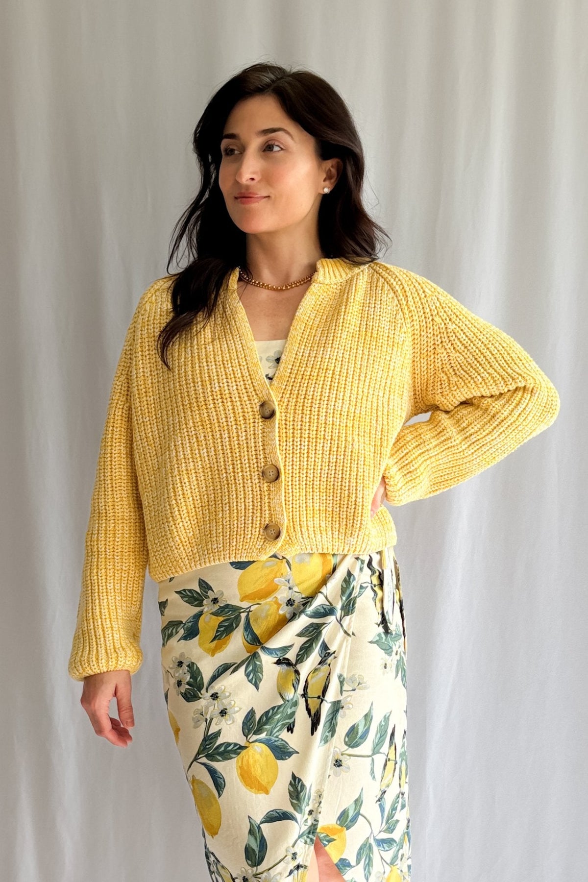 Sadie and Sage Brand Yellow Chunky Knit Cardigan - Women&#39;s Shirts &amp; Tops - Blooming Daily