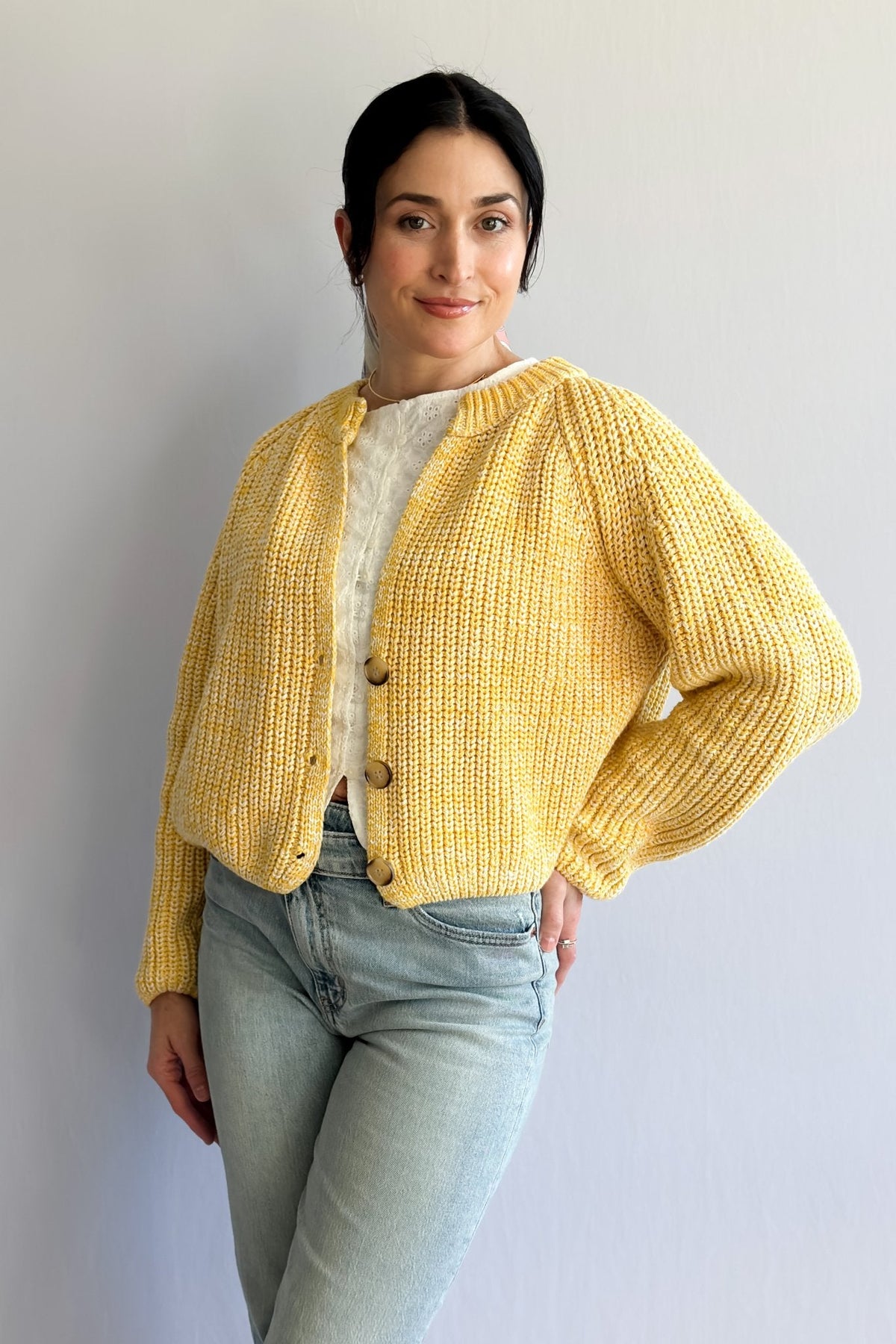 Sadie and Sage Brand Yellow Chunky Knit Cardigan - Women&#39;s Shirts &amp; Tops - Blooming Daily