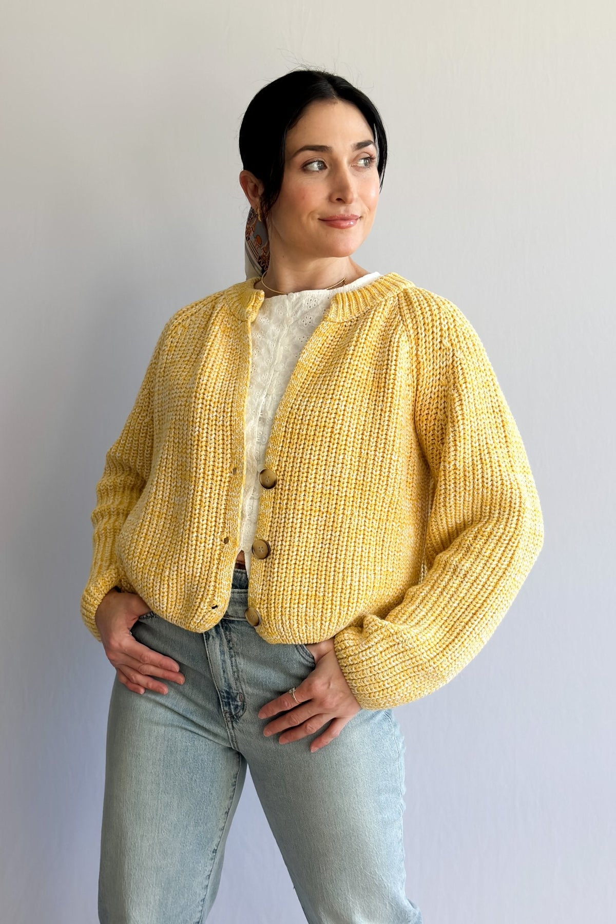 Sadie and Sage Brand Yellow Chunky Knit Cardigan - Women&#39;s Shirts &amp; Tops - Blooming Daily