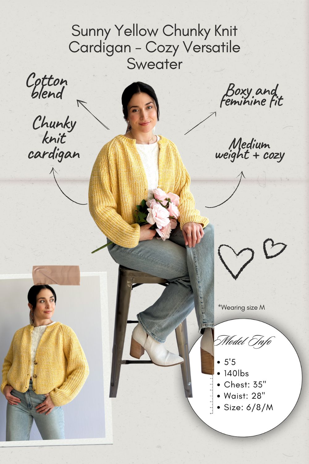 Sadie and Sage Brand Yellow Chunky Knit Cardigan - Women&#39;s Shirts &amp; Tops - Blooming Daily