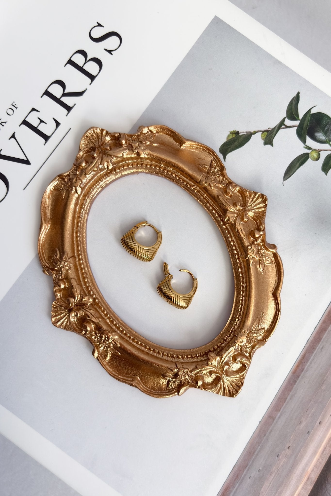 Sculpted Huggie Earrings – 18K Gold - Plated, Waterproof - Women's Jewelry - Blooming Daily