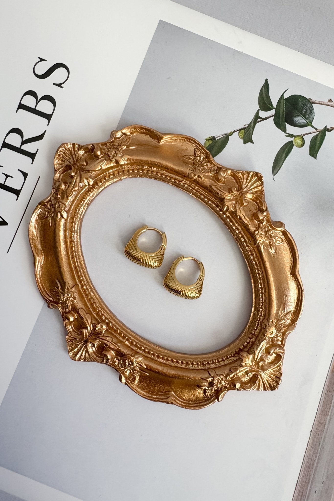 Sculpted Huggie Earrings – 18K Gold - Plated, Waterproof - Women's Jewelry - Blooming Daily