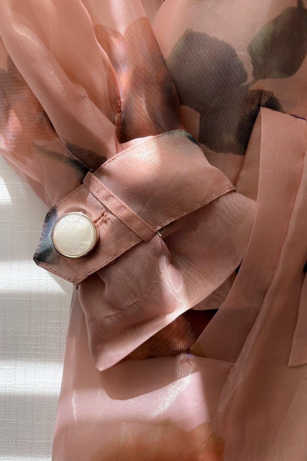 Sheer Floral Trench Coat in Blush Rose - Women's Coat - Blooming Daily