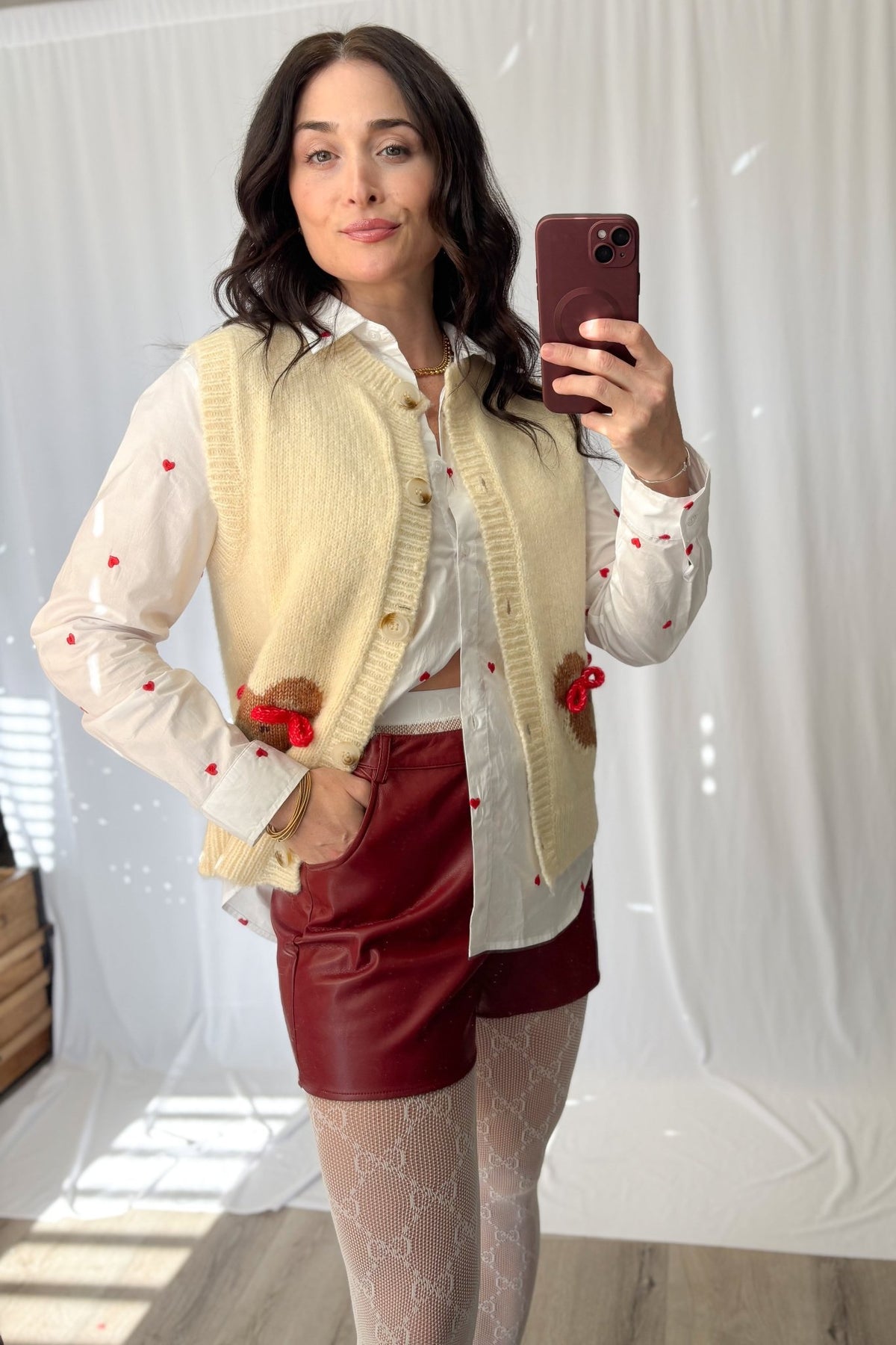 Sofie The Label | Teddy Bear Button Down Knit Vest | Cream - Women&#39;s Shirts &amp; Tops - Blooming Daily