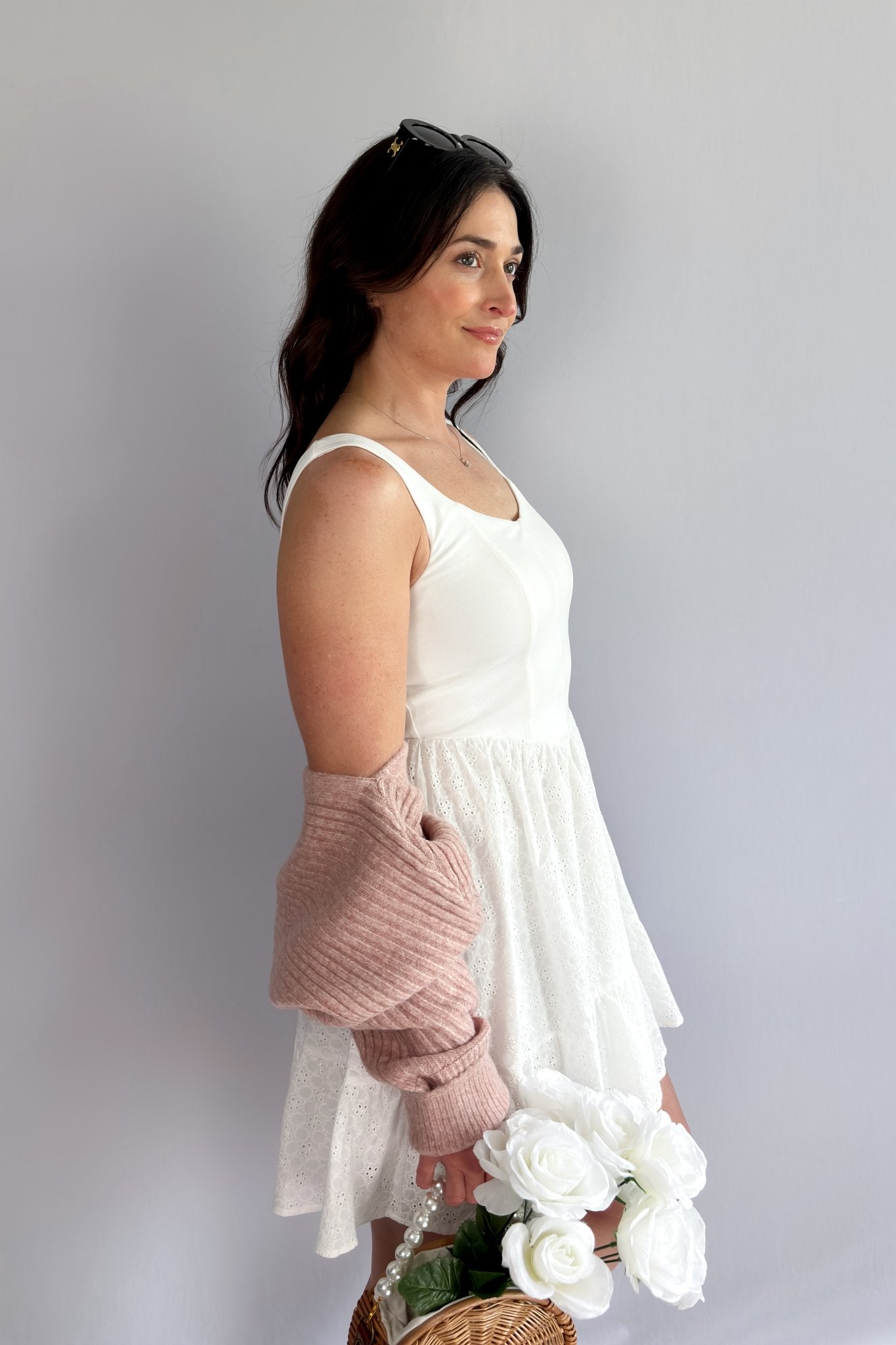 Sadie & Sage White Corset Mini Dress