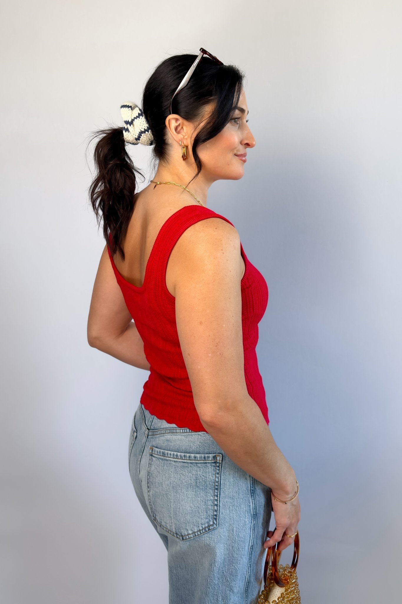 Thread & Supply | Aster Tank | Red Stretch Knit Top - Women's Shirts & Tops - Blooming Daily