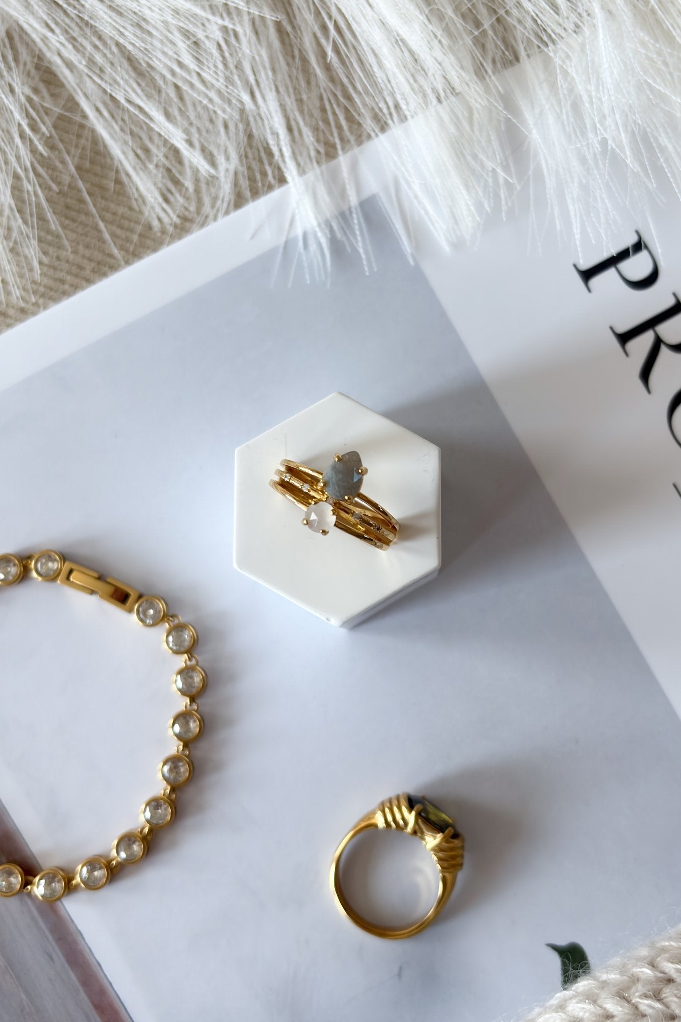 Triple Band Teardrop Statement Ring | 18K Waterproof Jewelry - Women's Jewelry - Blooming Daily