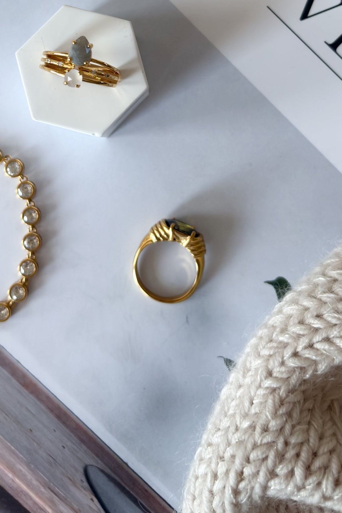 Triple Band Teardrop Statement Ring | 18K Waterproof Jewelry - Women&#39;s Jewelry - Blooming Daily