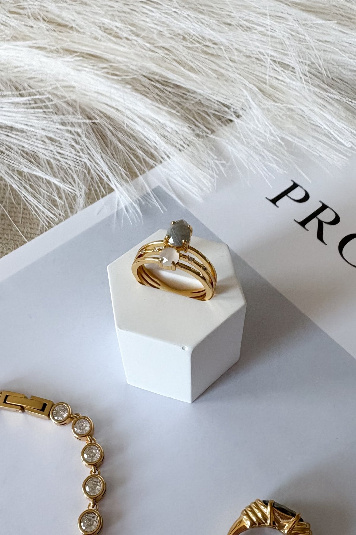 Triple Band Teardrop Statement Ring | 18K Waterproof Jewelry - Women&#39;s Jewelry - Blooming Daily