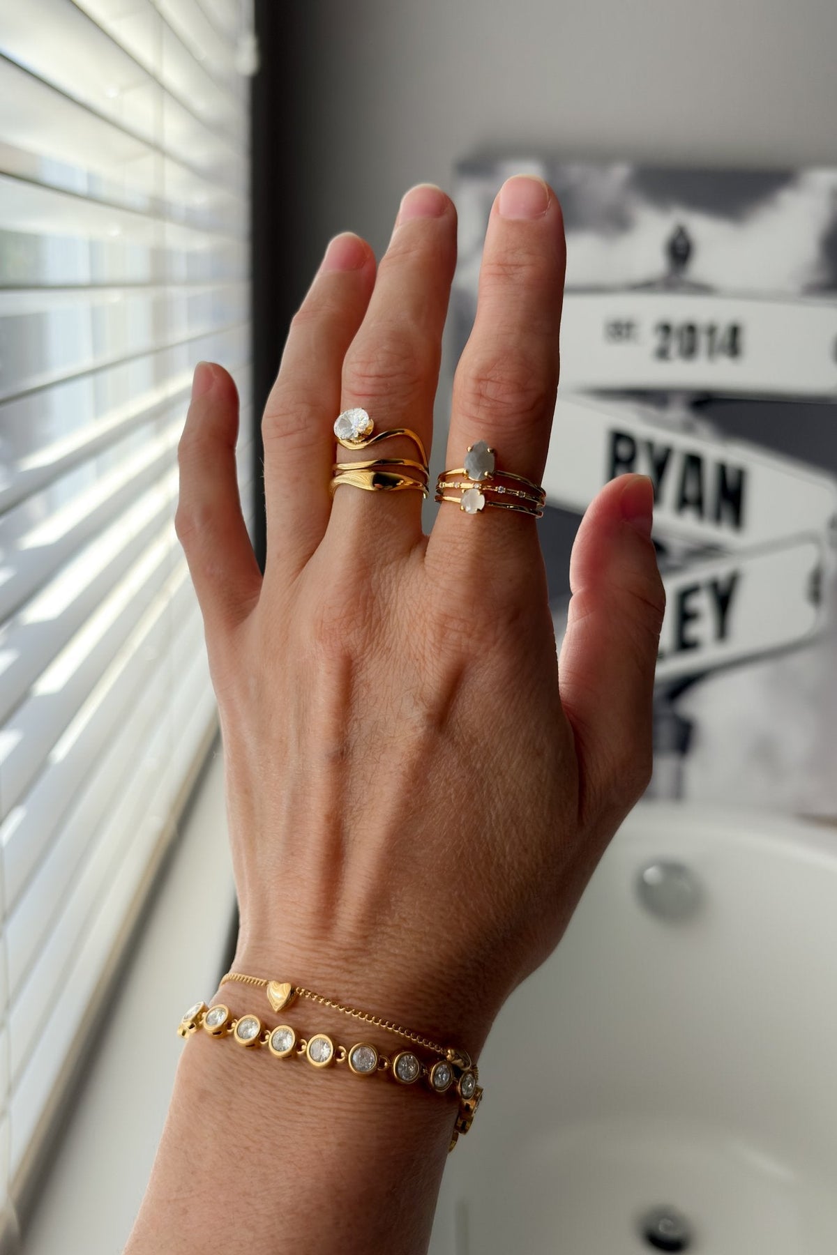 Triple Band Teardrop Statement Ring | 18K Waterproof Jewelry - Women&#39;s Jewelry - Blooming Daily