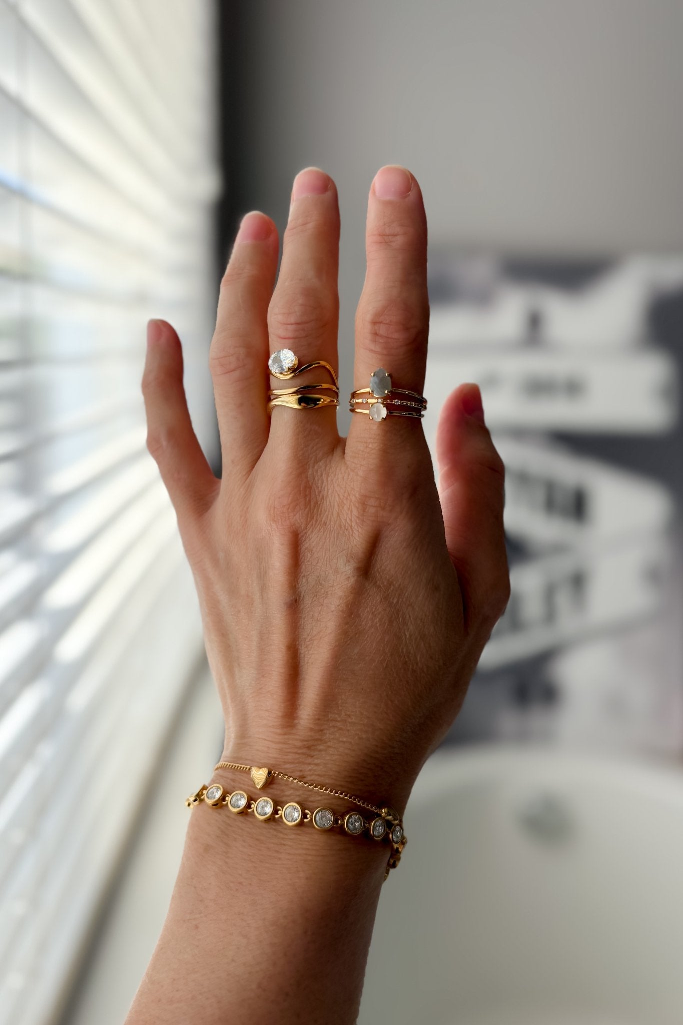 Triple Band Teardrop Statement Ring | 18K Waterproof Jewelry - Women's Jewelry - Blooming Daily