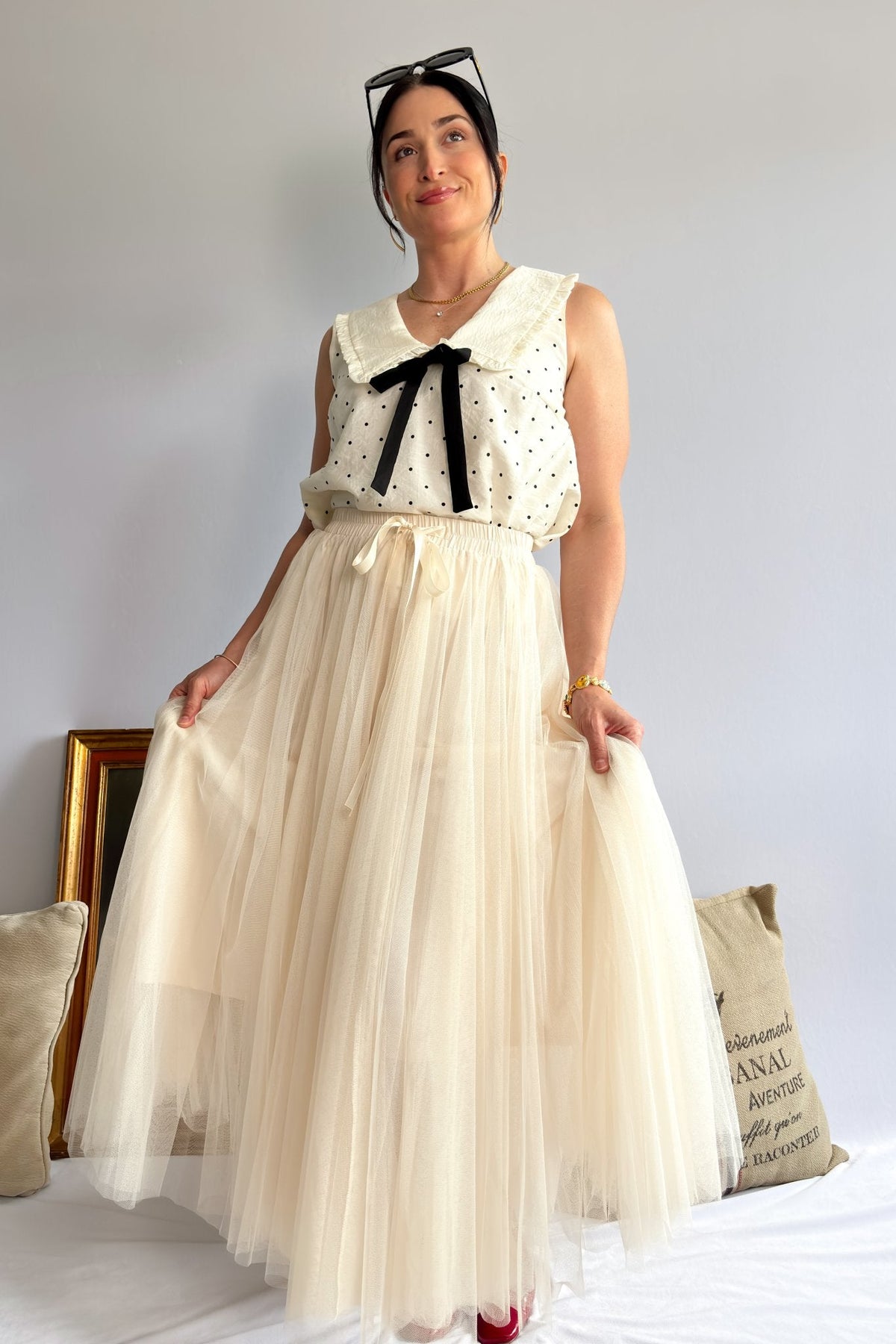 Tulle Maxi Skirt Ivory | Choklate | Brand Paris Fashion - Women&#39;s Skirts - Blooming Daily
