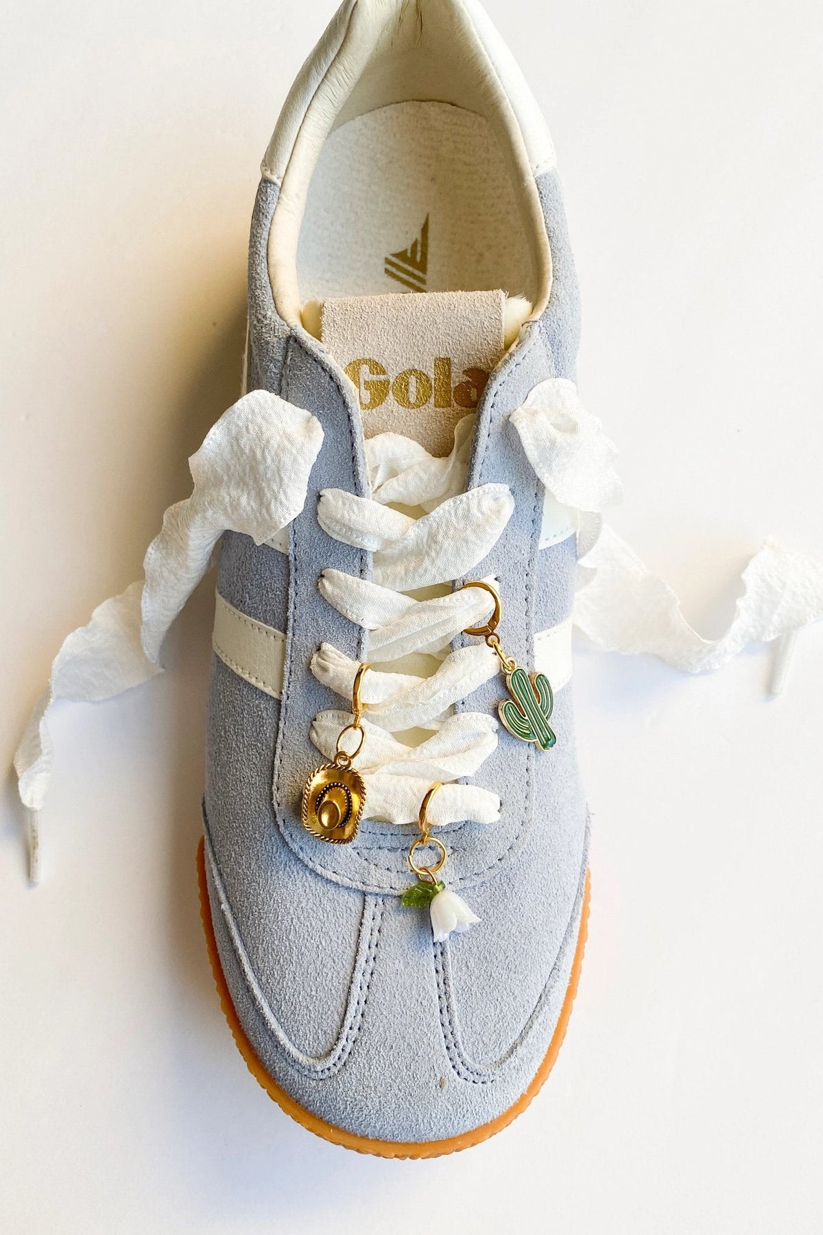 Western Shoe Charm Set with Bow Laces – Gold Accents - Women's Shoes - Blooming Daily