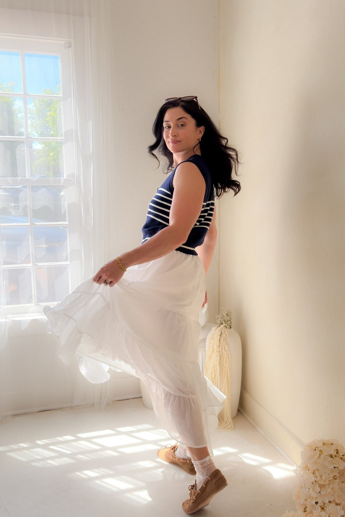 White Crinkle Tiered Maxi Skirt – Feminine Summer Skirt - Women's Skirts - Blooming Daily
