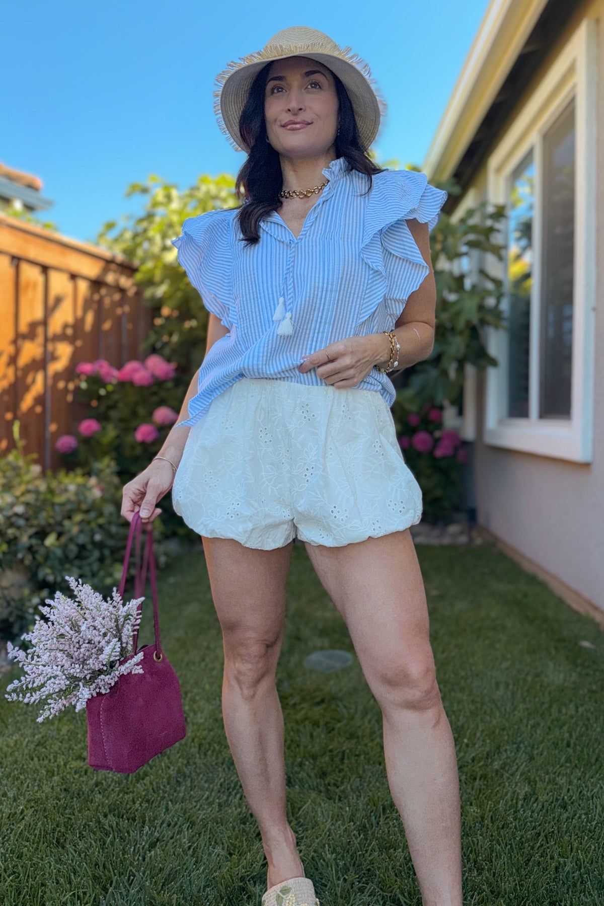 White Eyelet Bubble Shorts - Women's Shorts - Blooming Daily