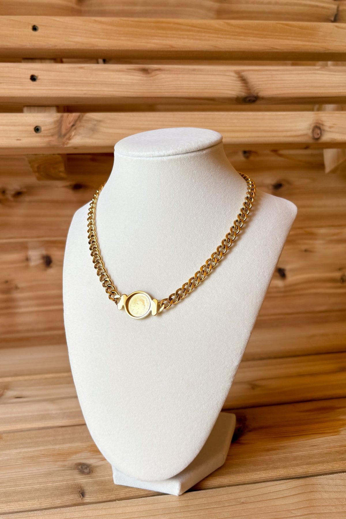 Women’s 18K Gold Filled Coin Pendant Chain Necklace - Women's Jewelry - Blooming Daily