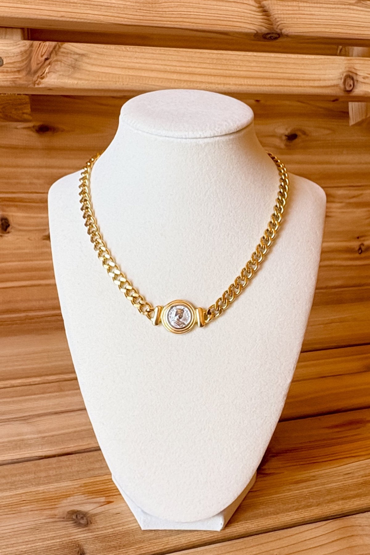 Women’s 18K Gold Filled Coin Pendant Chain Necklace - Women's Jewelry - Blooming Daily