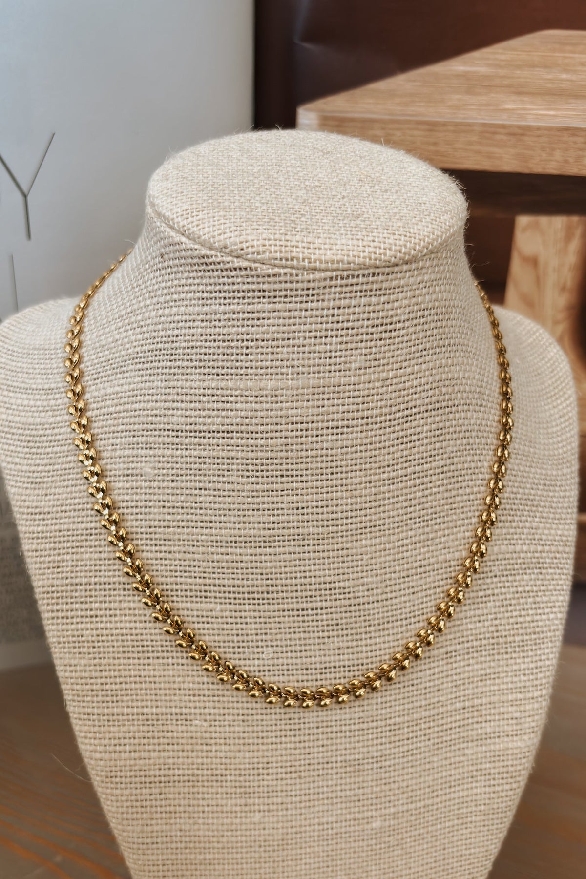 Women&#39;s 18k Wheat Chain Necklace | Gold - Plated Stainless Steel | Gold - Women&#39;s Jewelry - Blooming Daily