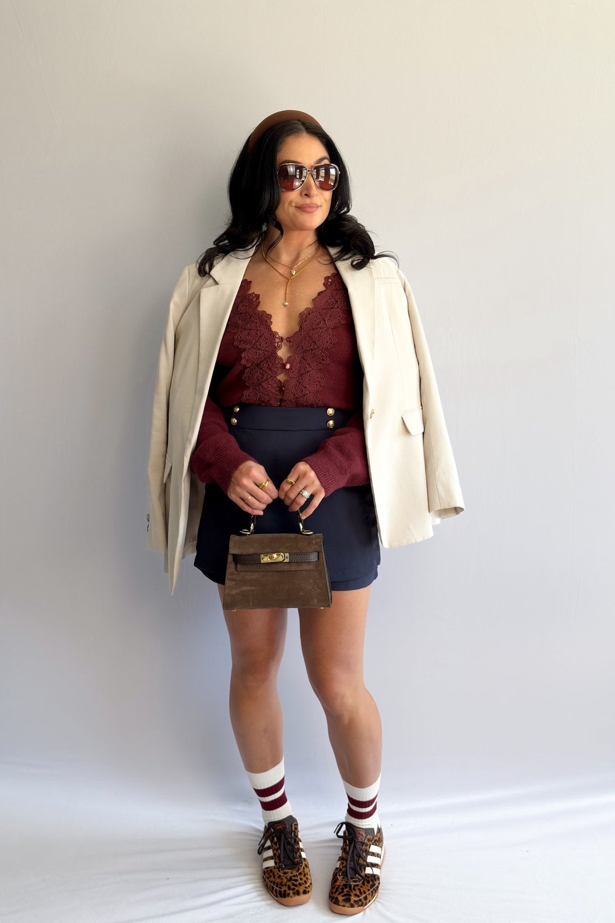 Women’s 3 - Way Lace - Trim Convertible Sweater Cardigan – Burgundy - Women&#39;s Shirts &amp; Tops - Blooming Daily