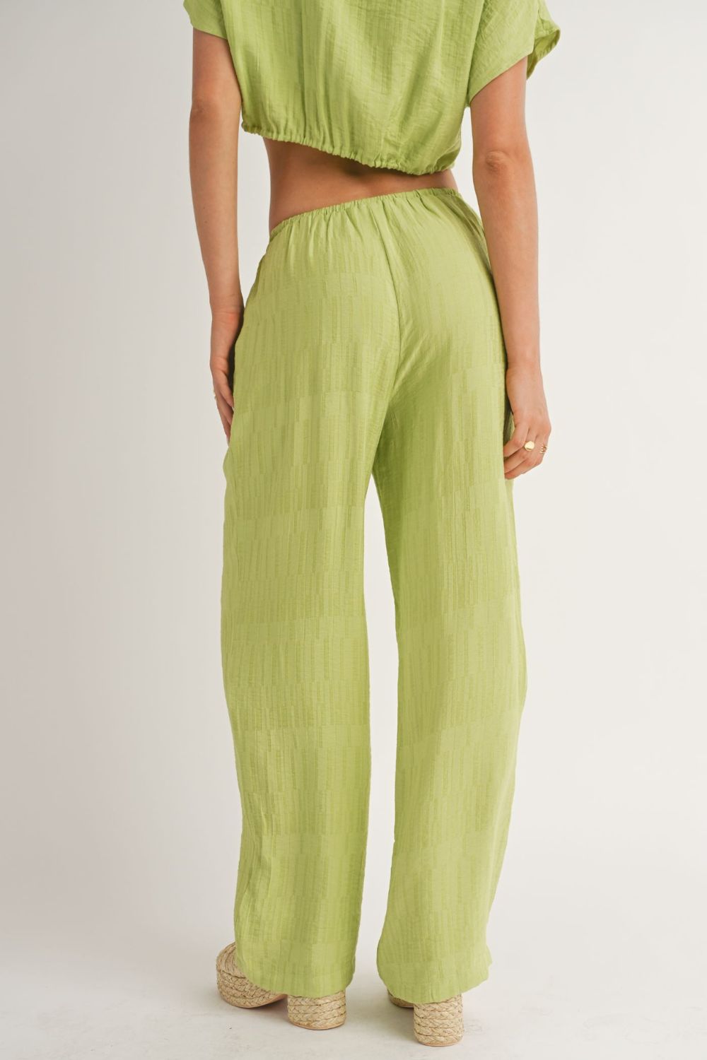 Women&#39;s A Tini Summer Set | Wide Leg Pants | Lime Green - Women&#39;s Pants - Blooming Daily