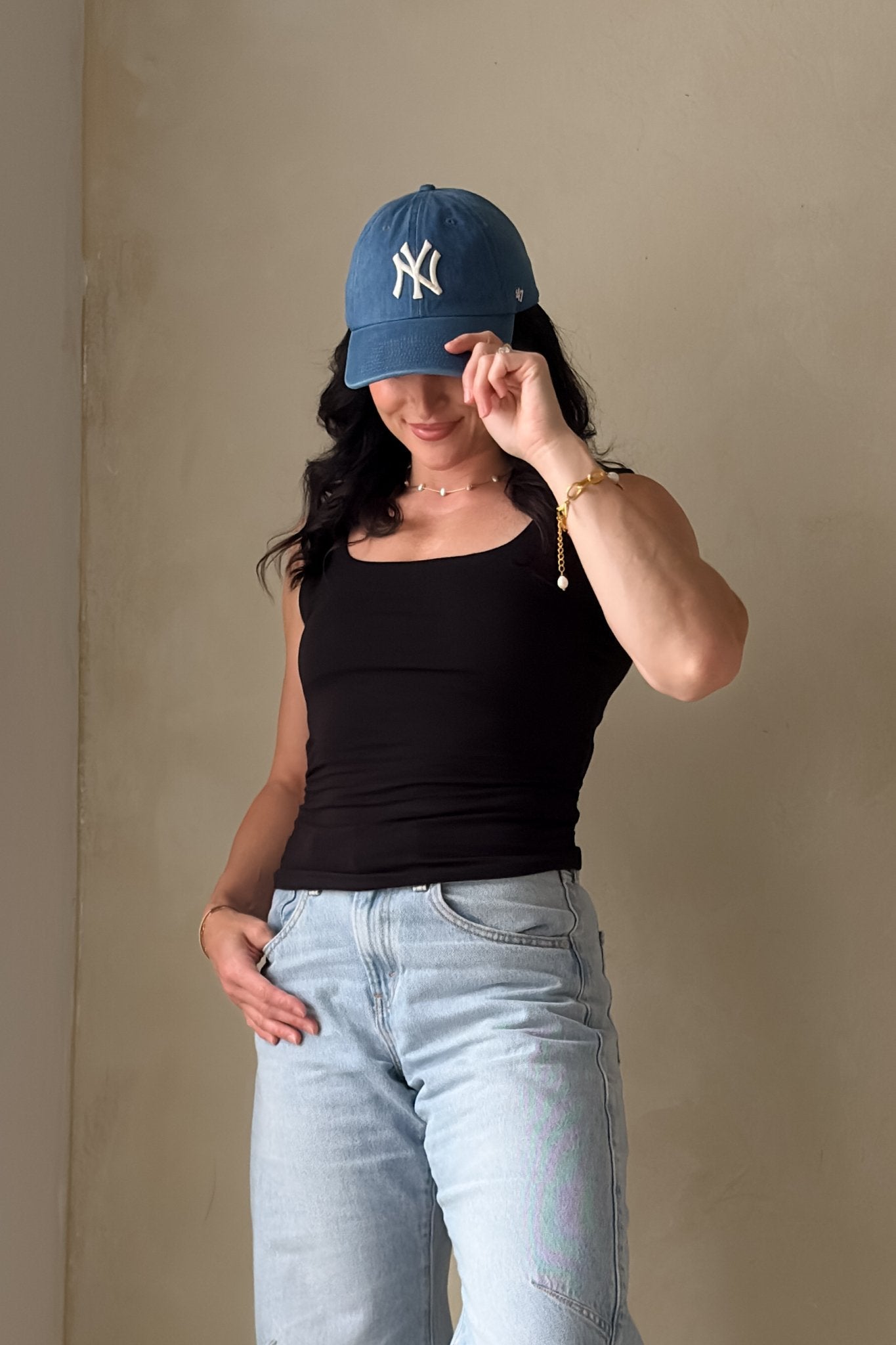 Women’s Black Double Layer Tank Top – Fitted Basic Essential - Women's Shirts & Tops - Blooming Daily
