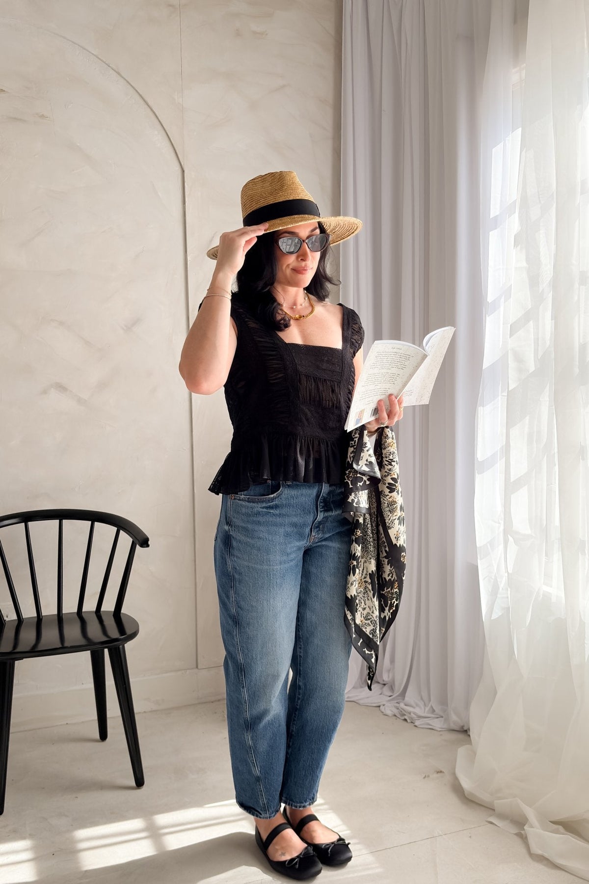 Women’s Black Lace Ruffle Peplum Top - Women's Shirts & Tops - Blooming Daily