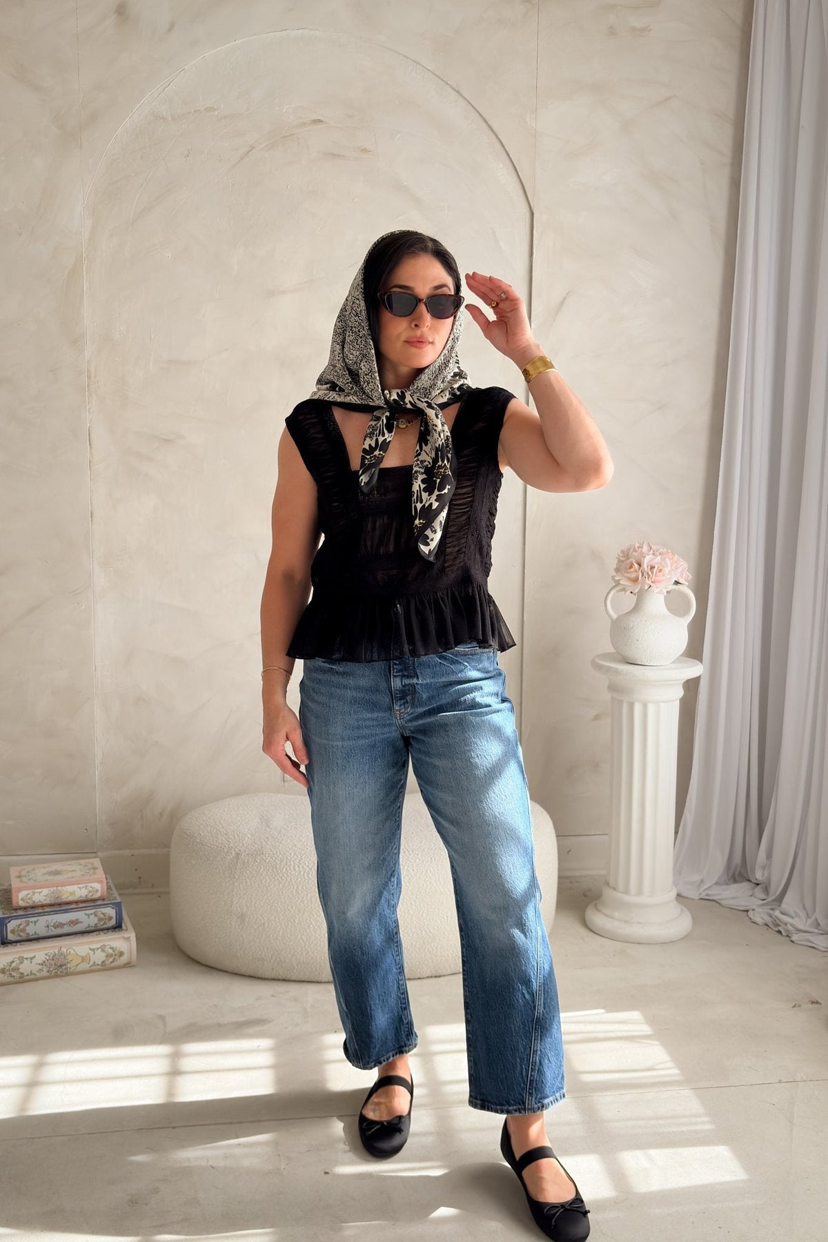 Women’s Black Lace Ruffle Peplum Top - Women's Shirts & Tops - Blooming Daily