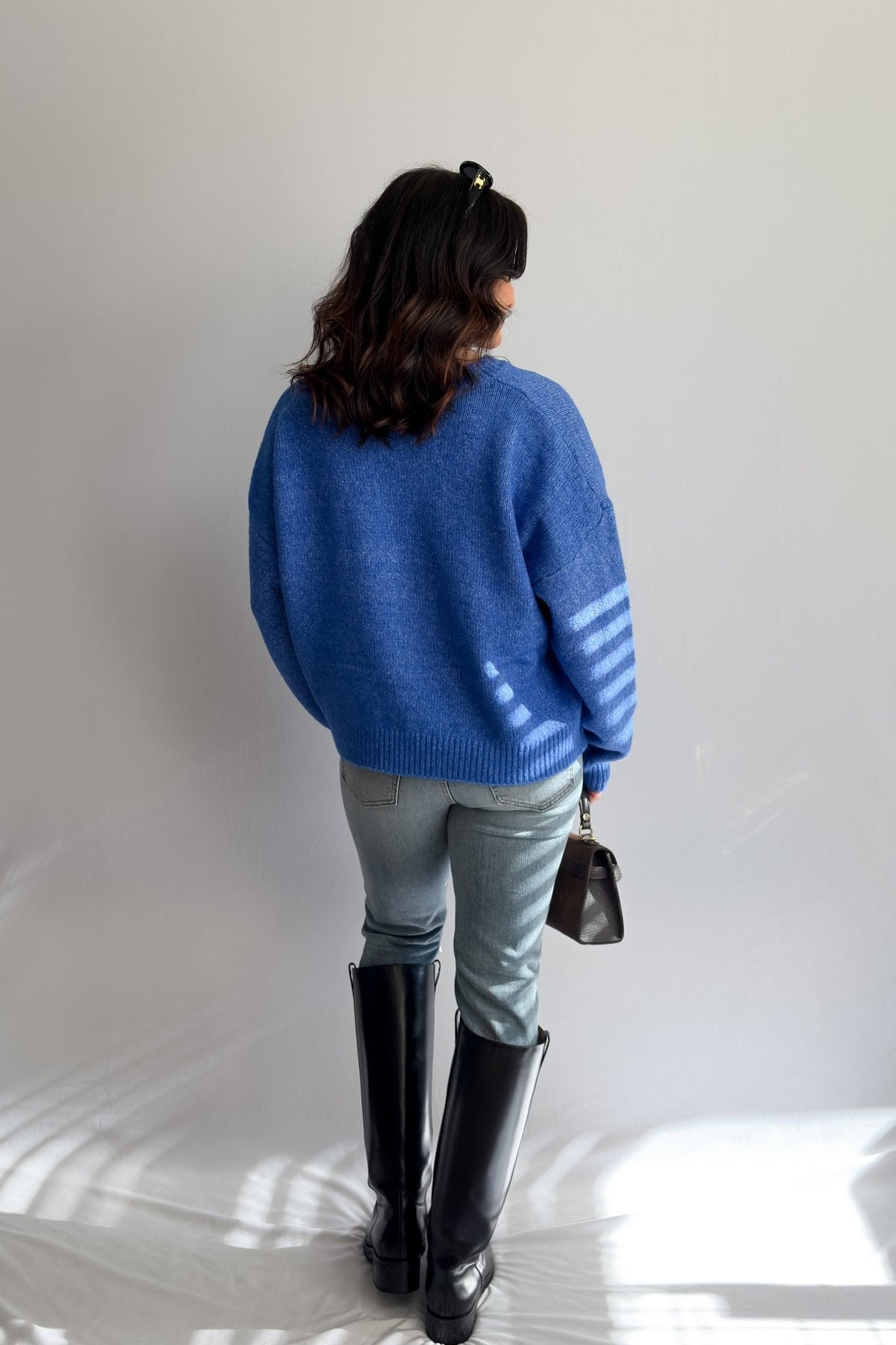 Women’s Blue Mallard Duck Knit Sweater - Women's Sweaters - Blooming Daily