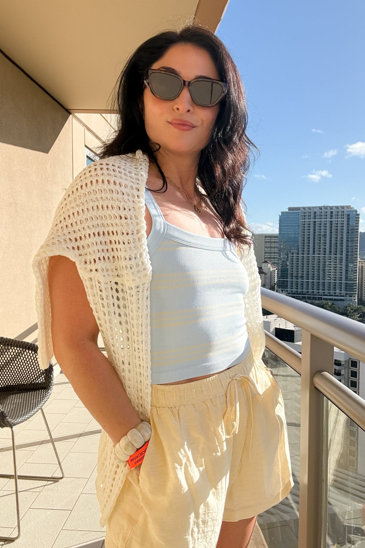 Women’s Blue Stripe Tank Top – Ribbed Fitted Summer Top - Women's Shirts & Tops - Blooming Daily