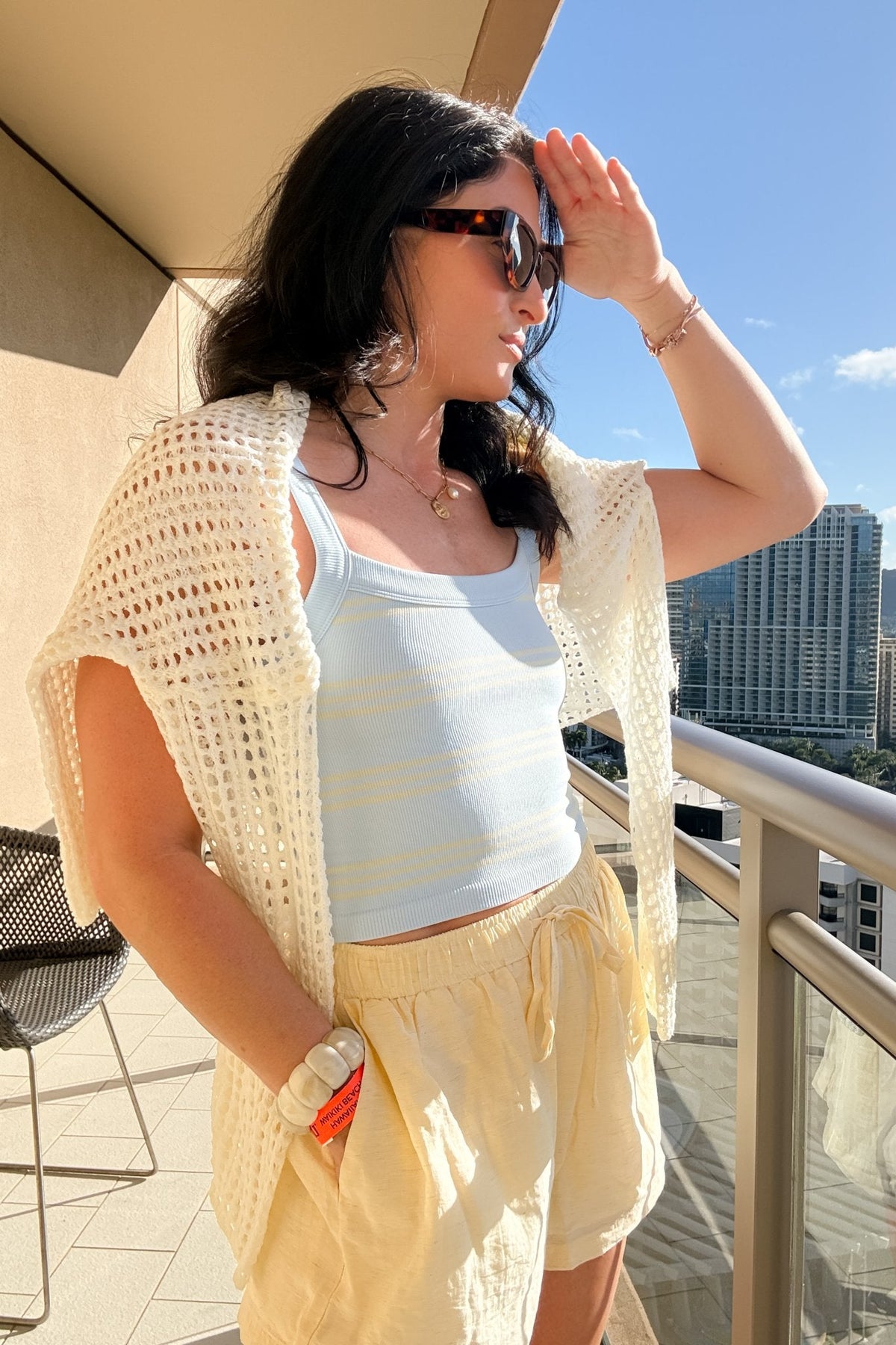 Women’s Blue Stripe Tank Top – Ribbed Fitted Summer Top - Women's Shirts & Tops - Blooming Daily
