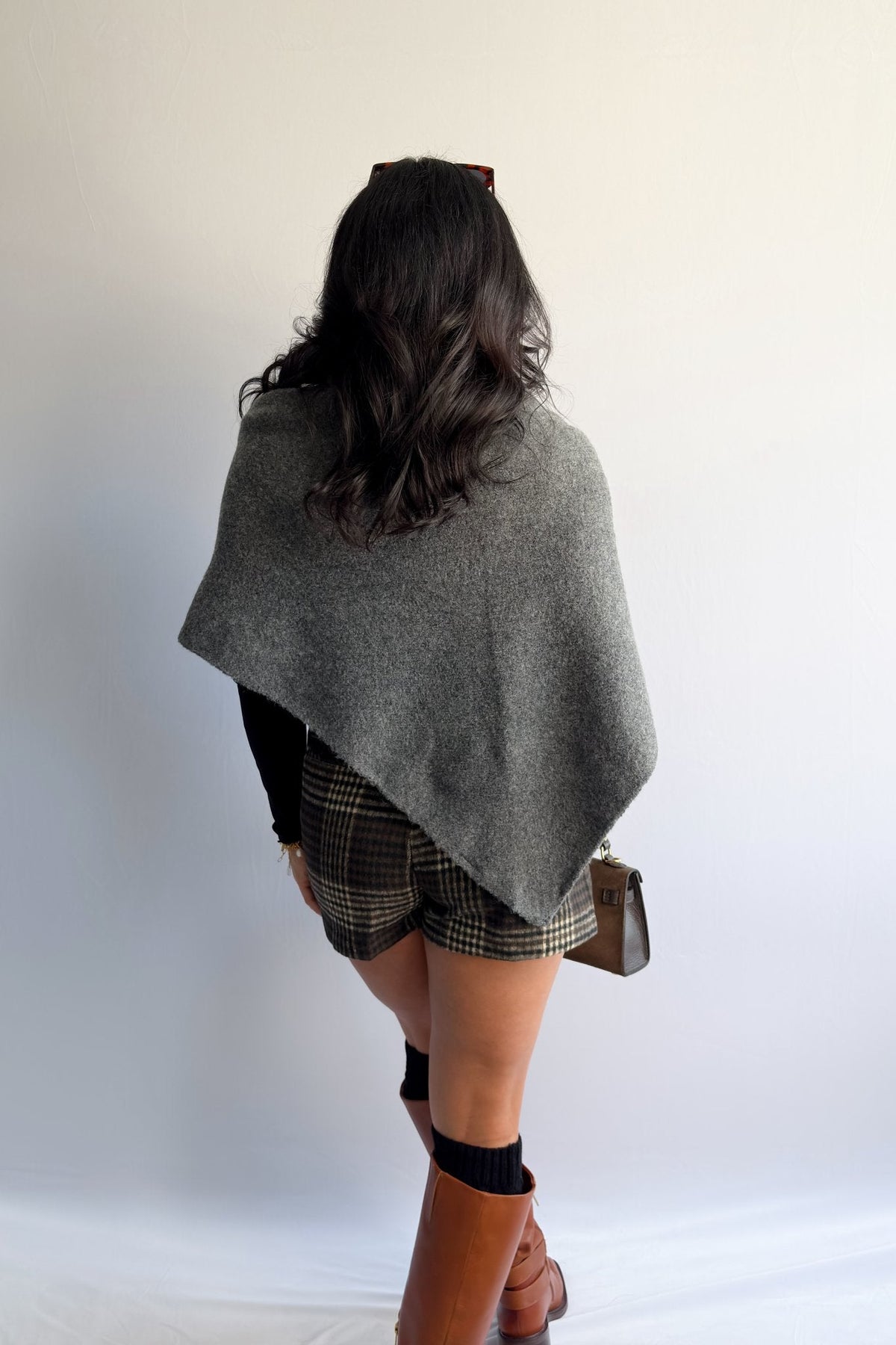 Women’s Cashmere - Blend Convertible Wrap Shawl – Heather Gray - Women&#39;s Shirts &amp; Tops - Blooming Daily