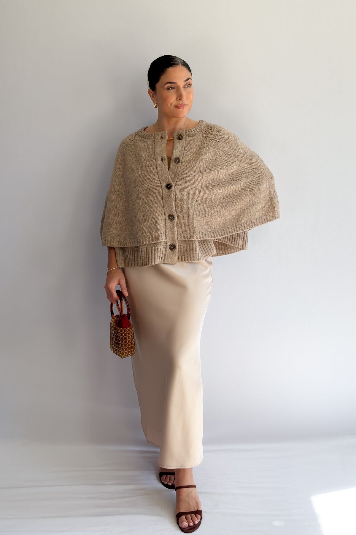 Women’s Champagne Satin Slip Skirt – Bias Cut Midi Skirt - Women&#39;s Shirts &amp; Tops - Blooming Daily