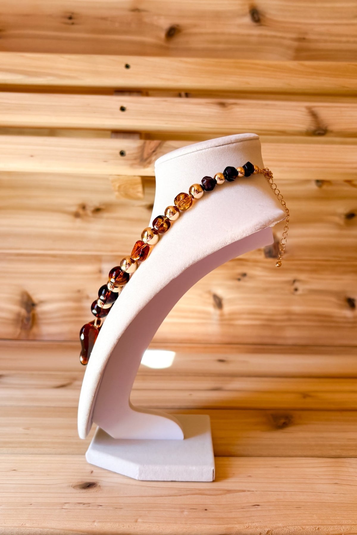 Women’s Chunky Statement Heart Necklace – Amber Gold Jewelry - Women's Jewelry - Blooming Daily