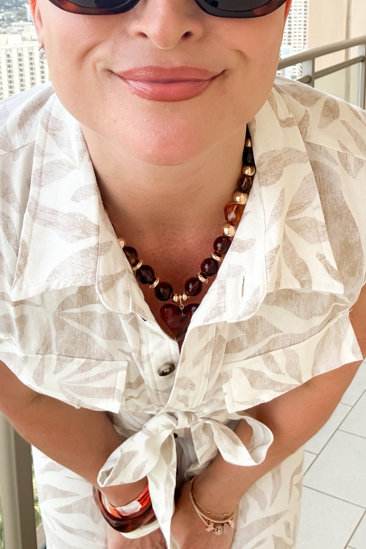 Women’s Chunky Statement Heart Necklace – Amber Gold Jewelry - Women's Jewelry - Blooming Daily