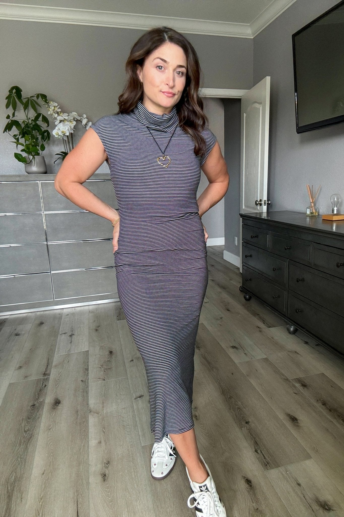 Sadie & Sage Comfortable Striped Maxi Dress - Black XS / Striped Sadie & Sage Comfortable Striped Maxi Dress - Black XS / Striped