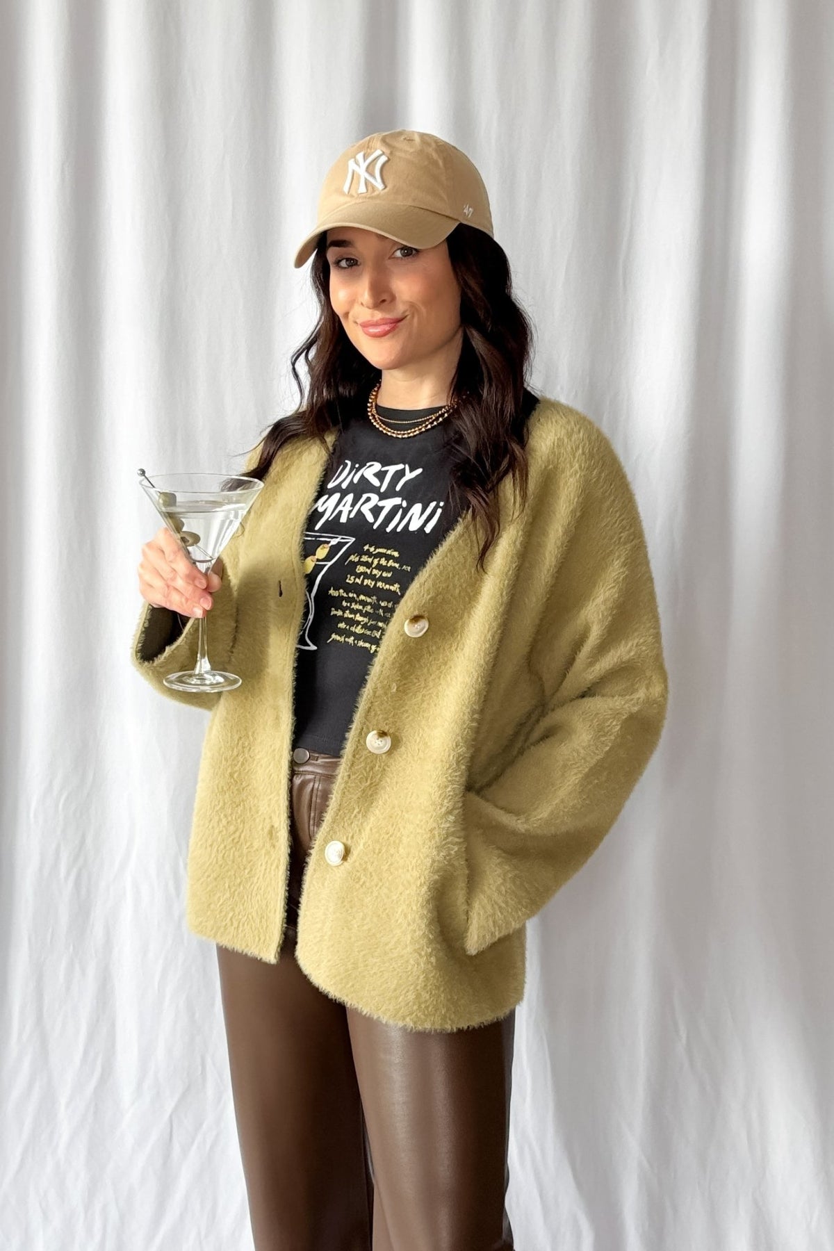 Women&#39;s Enchanted Olive Fuzzy Cardigan Coat | Green - Women&#39;s Shirts &amp; Tops - Blooming Daily