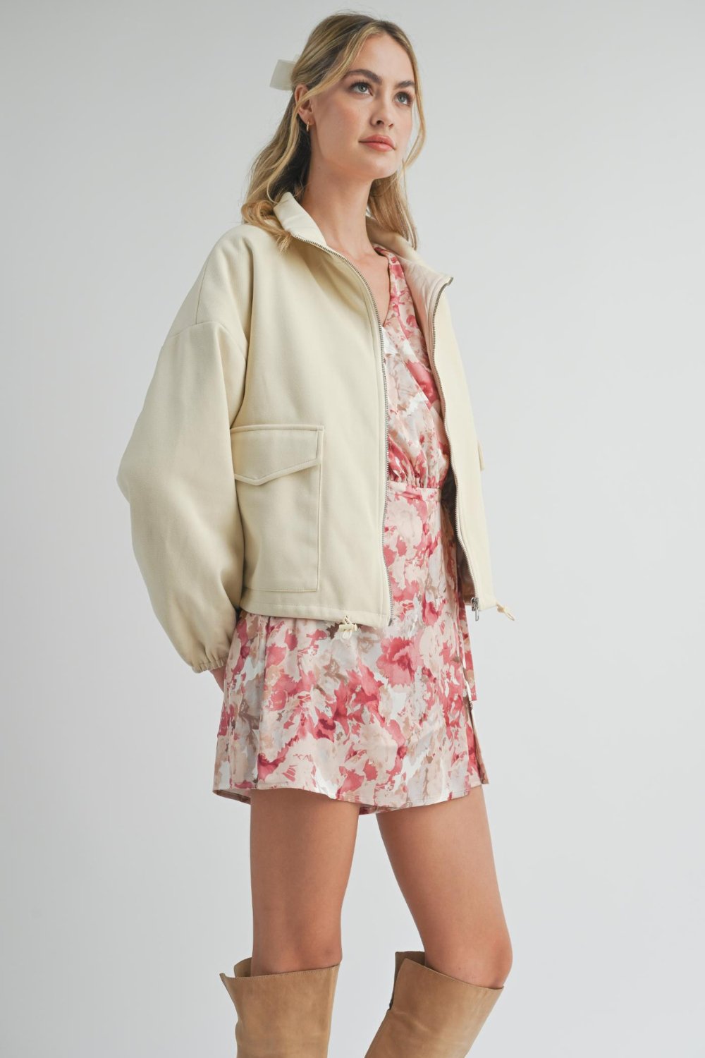 Women&#39;s Kendall Quilted Neutral Style Jacket Coat | Outerwear | Cream White - Women&#39;s Jacket - Blooming Daily