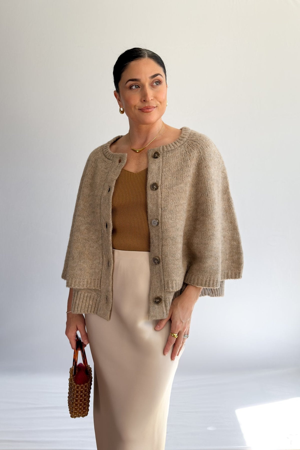 Women’s Knit Cardigan Cape – Capsule Wardrobe Sweater - Women&#39;s Shirts &amp; Tops - Blooming Daily