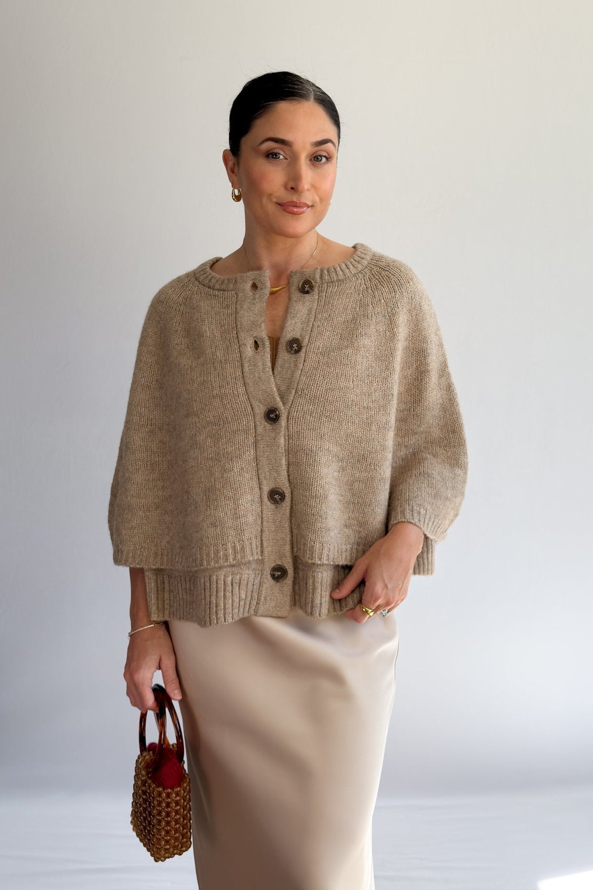 Women’s Knit Cardigan Cape – Capsule Wardrobe Sweater - Women&#39;s Shirts &amp; Tops - Blooming Daily